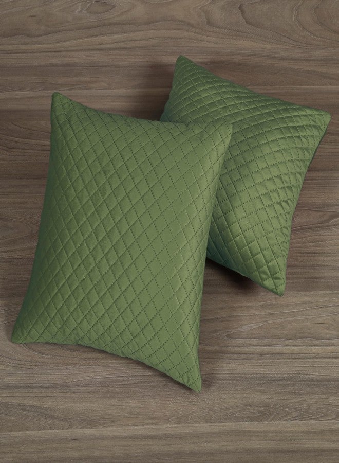 KINGLY Velvet Diwan Cover Set in Bright Green - Luxury Quilted Diwan Cover with Cushion and Bolster Covers for Home Décor - Image 2