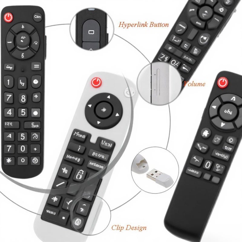 2.4GHz تحكم عن بعد لبرنامج باوربوينت لاسلكي، قلم قياس للتحكم بالشرائح، محاضر باوربوينت محمول، تصميم واحد، نطاق تحكم يبلغ 10 متر، يدعم الارتباطات التشعبية وضبط الصوت مع مستقبل USB - Image 5