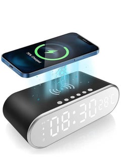 Vitacelli Alarm Clock with Wireless Charging, New 15W Faster Charging, Alarm Clocks for Heavy Sleepers Adults, Digital Alarm Clock for Bedroom, Home, or Office (Black)  - Image 1