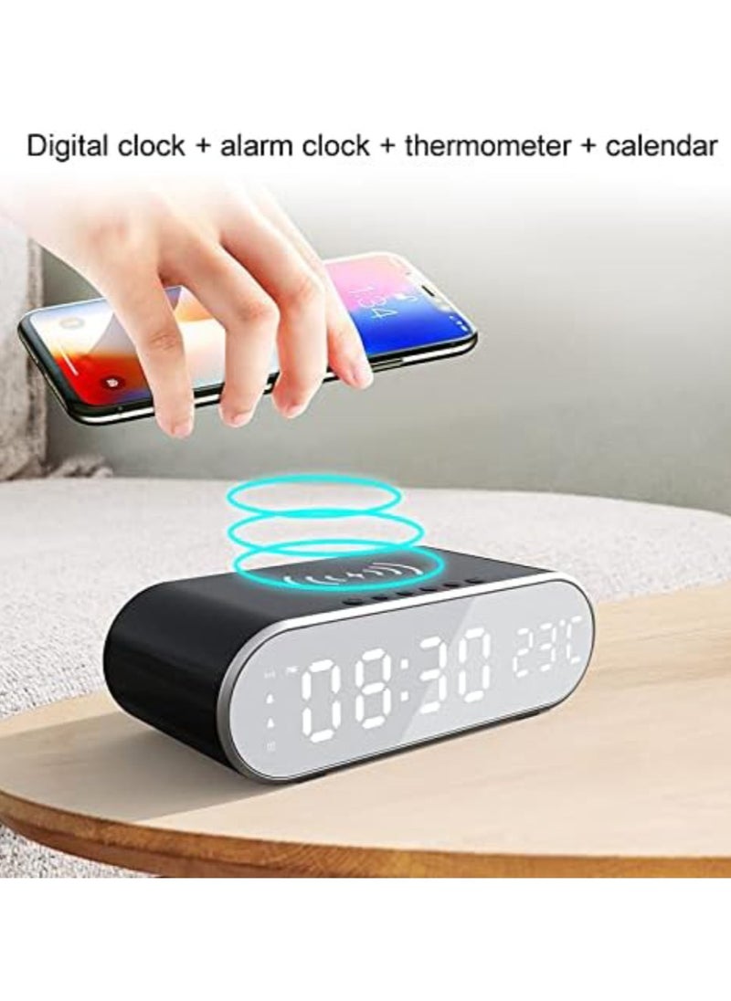 Vitacelli Alarm Clock with Wireless Charging, New 15W Faster Charging, Alarm Clocks for Heavy Sleepers Adults, Digital Alarm Clock for Bedroom, Home, or Office (Black)  - Image 3