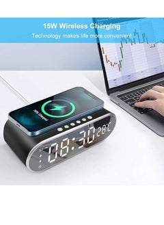 Vitacelli Alarm Clock with Wireless Charging, New 15W Faster Charging, Alarm Clocks for Heavy Sleepers Adults, Digital Alarm Clock for Bedroom, Home, or Office (Black)  - Image 4