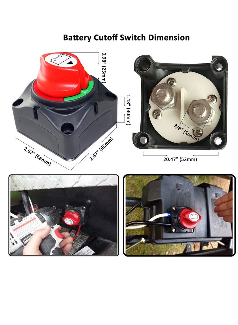 Zikra Battery Disconnect Switch Master, Master Isolator, 12V-48V Waterproof Power Isolator On-Off Kill 275Amps High Current for Car RV Marine Boat Truck ATV Vehicles (On/Off) - Image 5