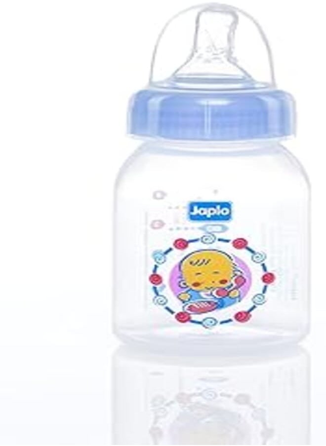 Japlo Japlo Round baby feeding Bottle with Anti-colic nipple & Lukewarm water mixer size 150 ml - blue colour 