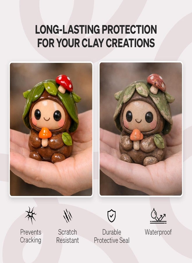 GRANOTONE Clay Varnish Gloss 120 ml Water Based Clear Protective Finish for Air Dry Polymer Glaze Effect Craft Items Made in India - Image 2
