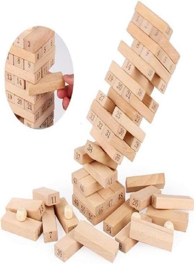 Wooden Blocks Game for Kids,Game Traditional Blocks Truth and Dare Game for Everyone 54Wooden Blocks with Dices - Image 3