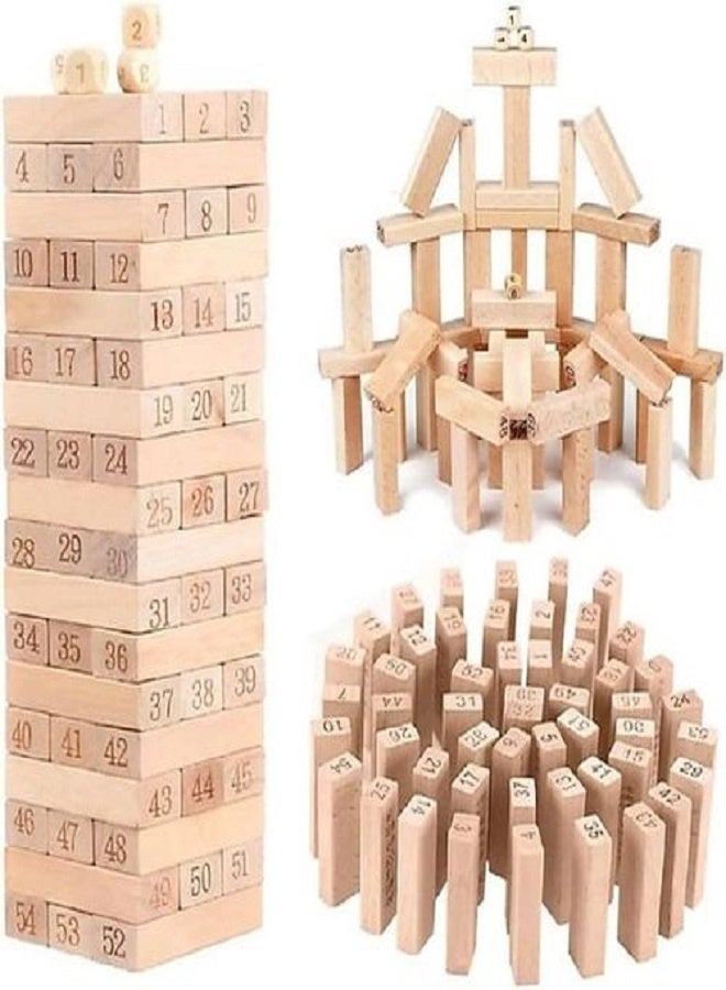 Wooden Blocks Game for Kids,Game Traditional Blocks Truth and Dare Game for Everyone 54Wooden Blocks with Dices - Image 4