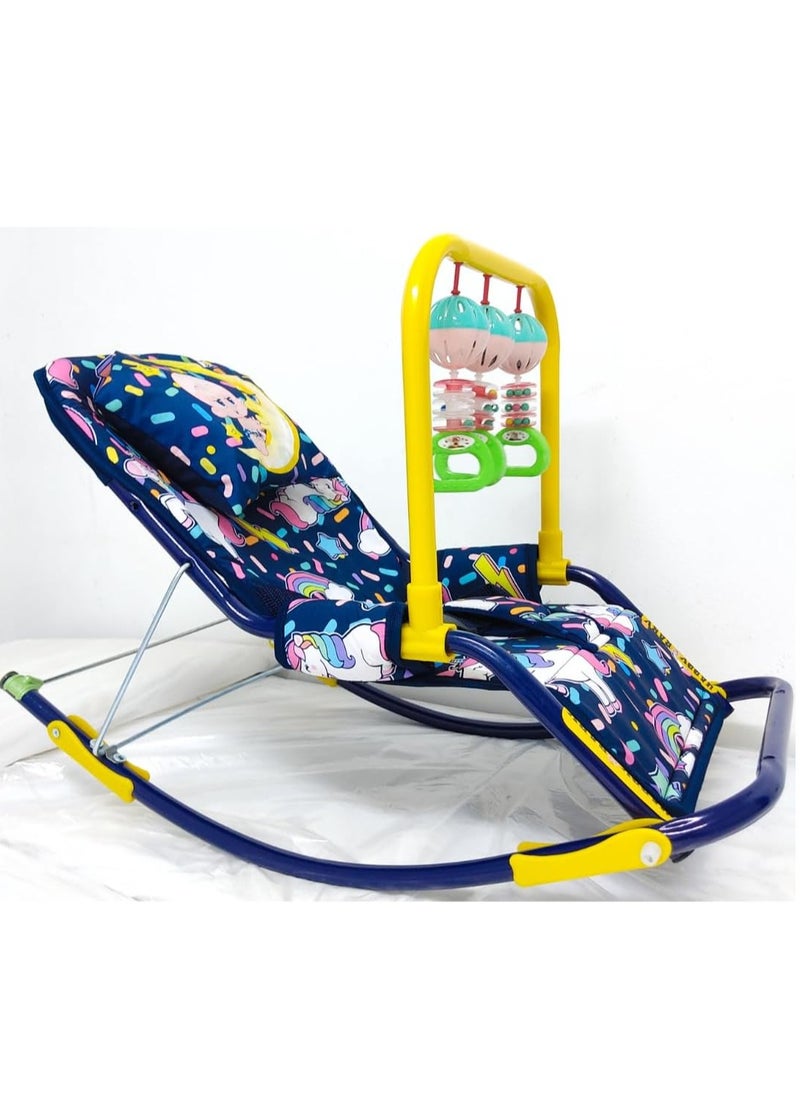 Generic - Baby Bouncer Rocking And Stable Chair For Newborns, Infants And Children From 0 To 3 Years - 3 Positions - Size 70*50*50 (Blue Color) Helps The Child Sleep And Relax With Baby Toys - Image 1