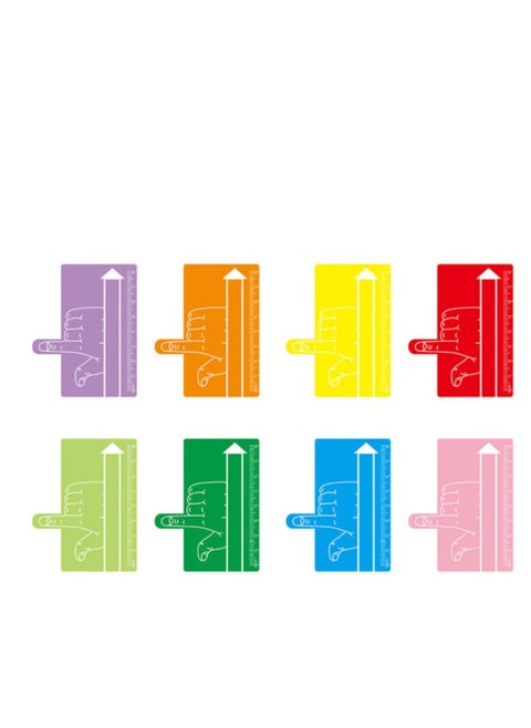 Plastic Shims, 8 Pcs Finger Focus Highlighter, with Colorful Guided Reading Strips, Reading Aid Handwriting Tool, Reading Tracking Rulers, for Dyslexia Classroom Supplies
