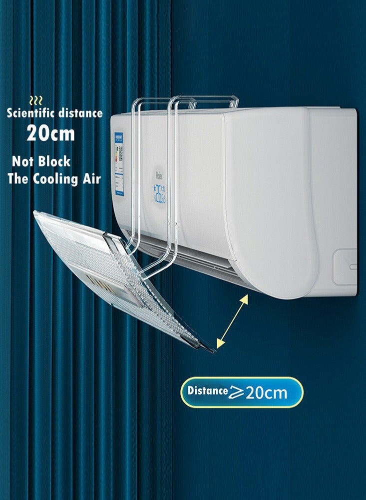 Adjustable Air Conditioner Deflector PET/transparent – Telescopic Wind Shield for Optimized Airflow Control, Block Cold Air and Prevent Direct Blowing - Image 2