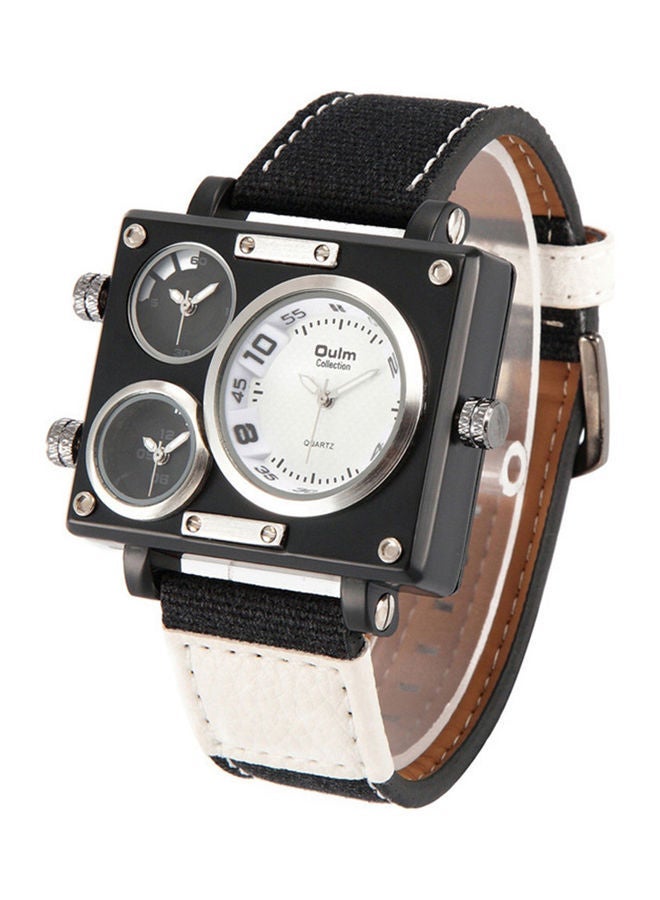 Men's Stylish Analog Wrist Watch - 38 mm - Black/White