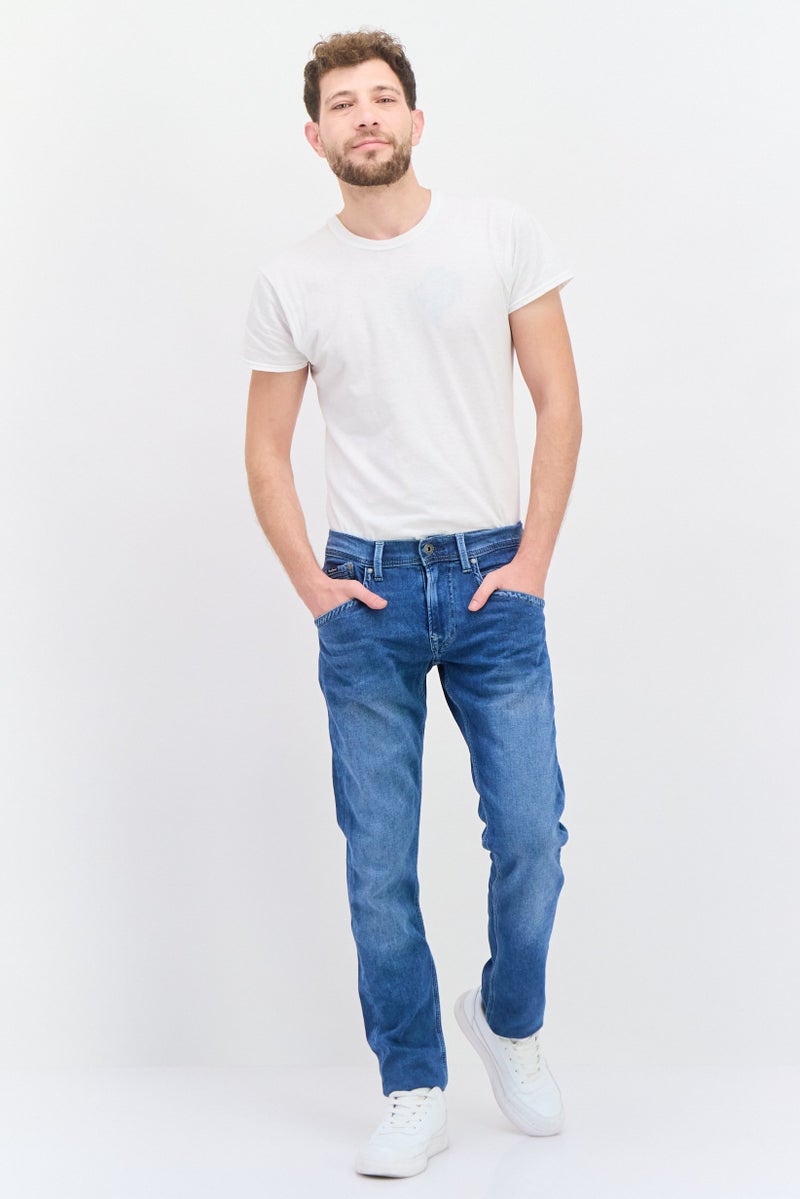 Pepe Jeans جينز رجالي بقصة عادية، قابل للتمدد، مغسول، أزرق - Image 4