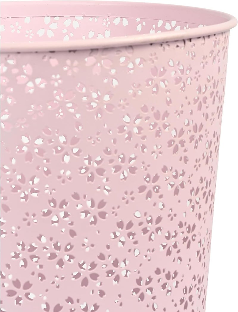 FIS ® Metal Waste Basket or Trash Bin, Size: 265x265x285mm, Round Shape, Flower Design, 1 Piece, Pink Color-FSWA102PI - Image 4