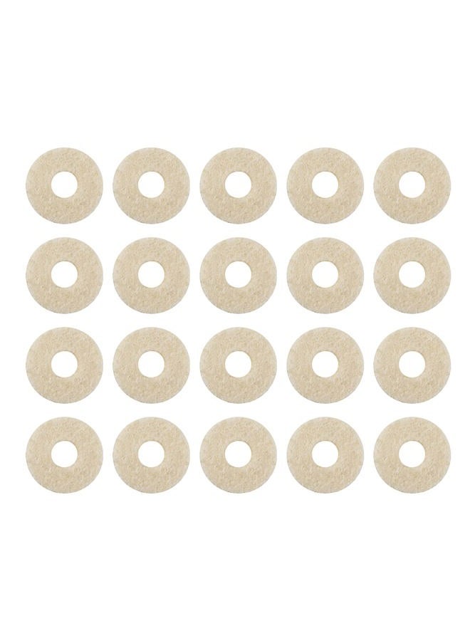 Yootones 20Pcs Trumpet Valve Felt Washers Cushion Trumpet Top Cap Felt Pads for Trumpet Replacement Musical Instrument Accessory (White) - Image 1
