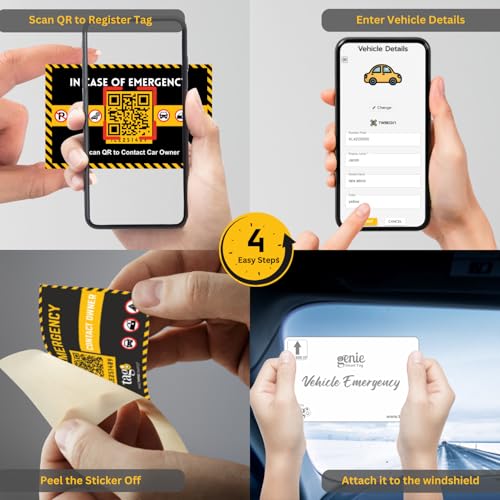 Tag8 Vehicle Emergency Contact QR Tag – Windshield Sticker with Owner Info | No App Needed | Scan to Contact | Durable, Weatherproof, Easy to Use, Parking & Safety Assistance - Image 4