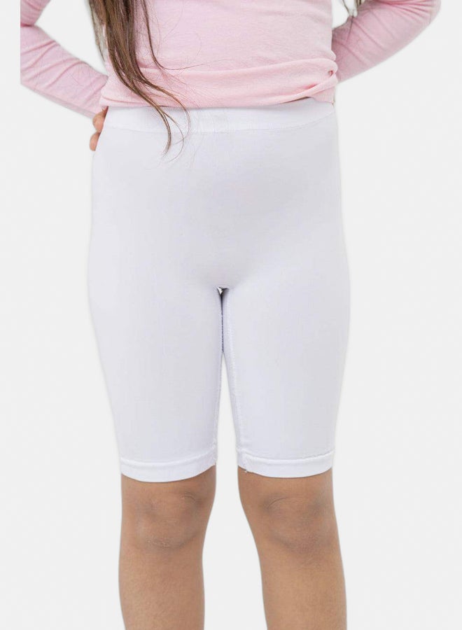 Carina Girls’ Fitted Pull-On Shorts – White - Image 2