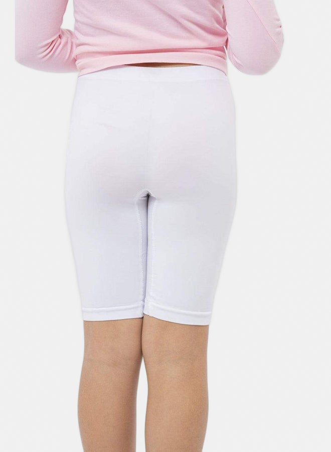 Carina Girls’ Fitted Pull-On Shorts – White - Image 3