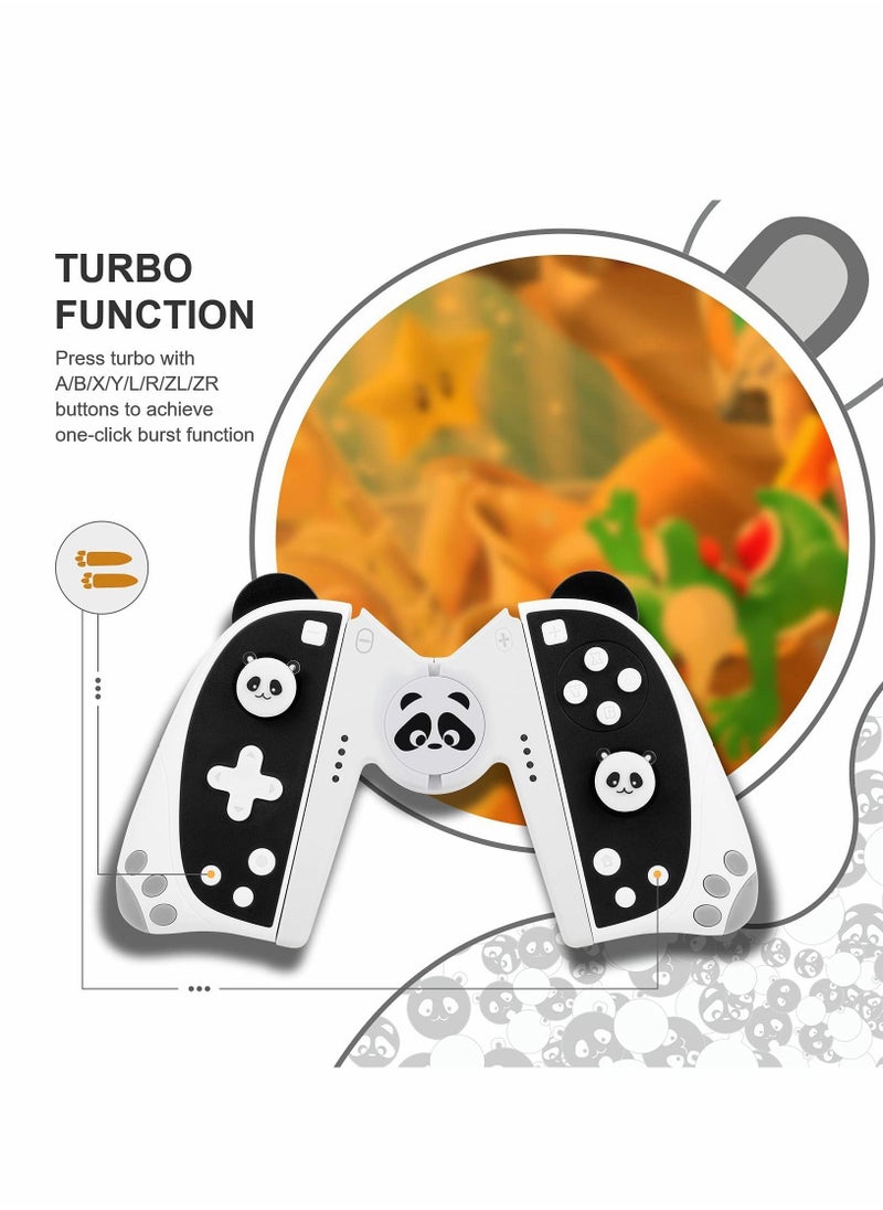 Y&D Switch Wireless Controller for Bluetooth Gamepad Kawaii Accessories, Handle+Cover+Stand, Panda  - Image 4