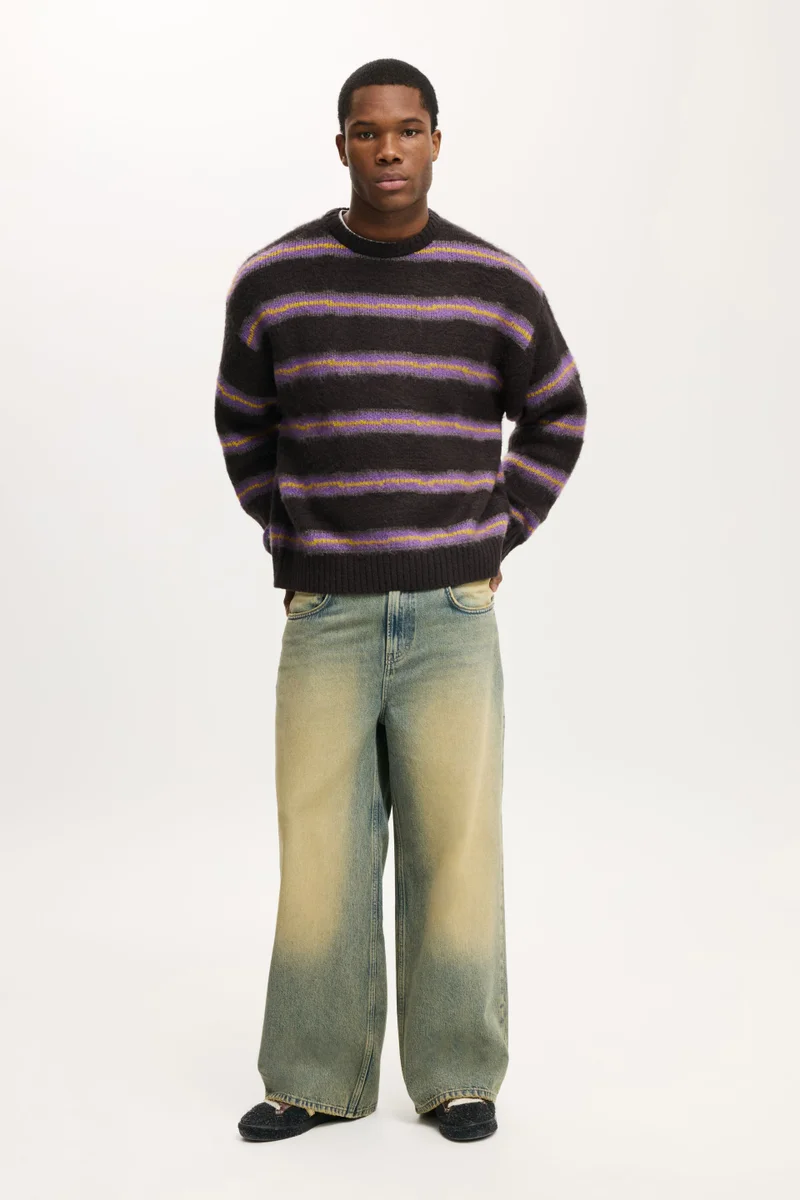كوتون اون BOX FIT FUZZY CREW KNIT