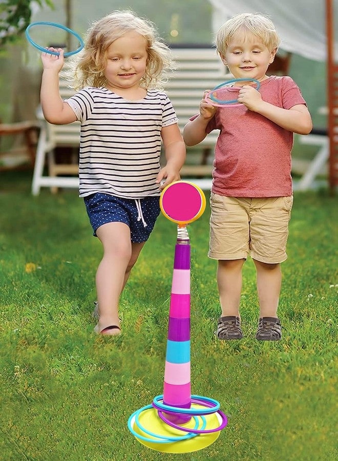 MUREN® 2 in 1 Ring Toss Game for Kids 4 to 8 Years, Hoopla Ring Game Shape Sorter Color Recognition Aim and Strike Outdoor Toys & Game-Hoppy loppy-Random Design - Image 2
