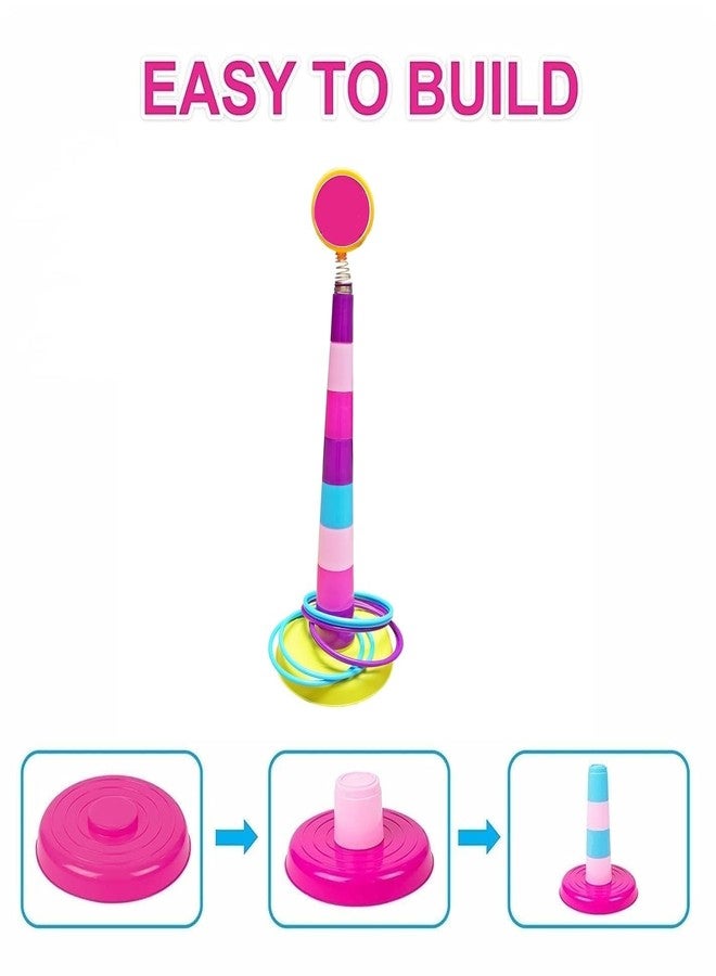 MUREN® 2 in 1 Ring Toss Game for Kids 4 to 8 Years, Hoopla Ring Game Shape Sorter Color Recognition Aim and Strike Outdoor Toys & Game-Hoppy loppy-Random Design - Image 3