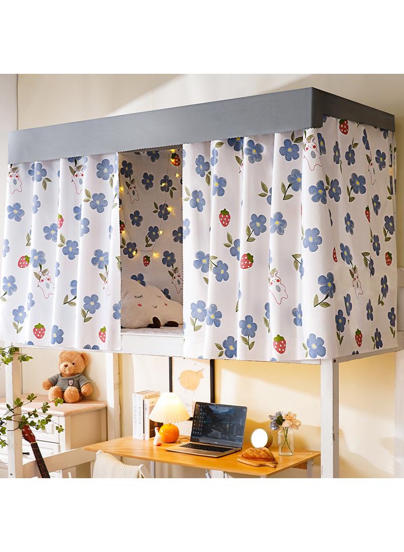 Dormitory bed curtains, student dormitories with physical shading bed curtains 1.35 * 2m 2pcs, with dust-proof top cloth - Image 1