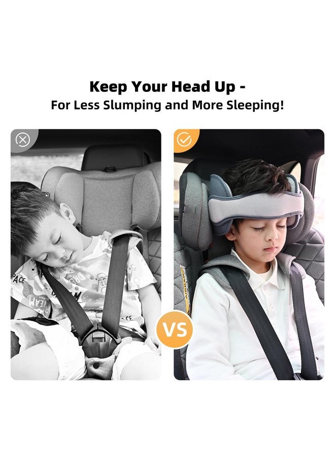 StoHua Kids Car Seat Head Support Band, Adjustable Child Carseat Headhold, Safety Car Seat Neck Relief Strap, Breathable Head Neck Pillow Support - Baby Travel Accessories, Dark Grey - Image 2