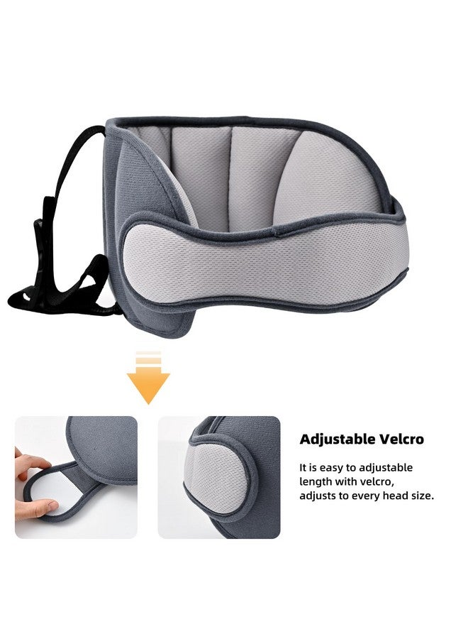 StoHua Kids Car Seat Head Support Band, Adjustable Child Carseat Headhold, Safety Car Seat Neck Relief Strap, Breathable Head Neck Pillow Support - Baby Travel Accessories, Dark Grey - Image 3