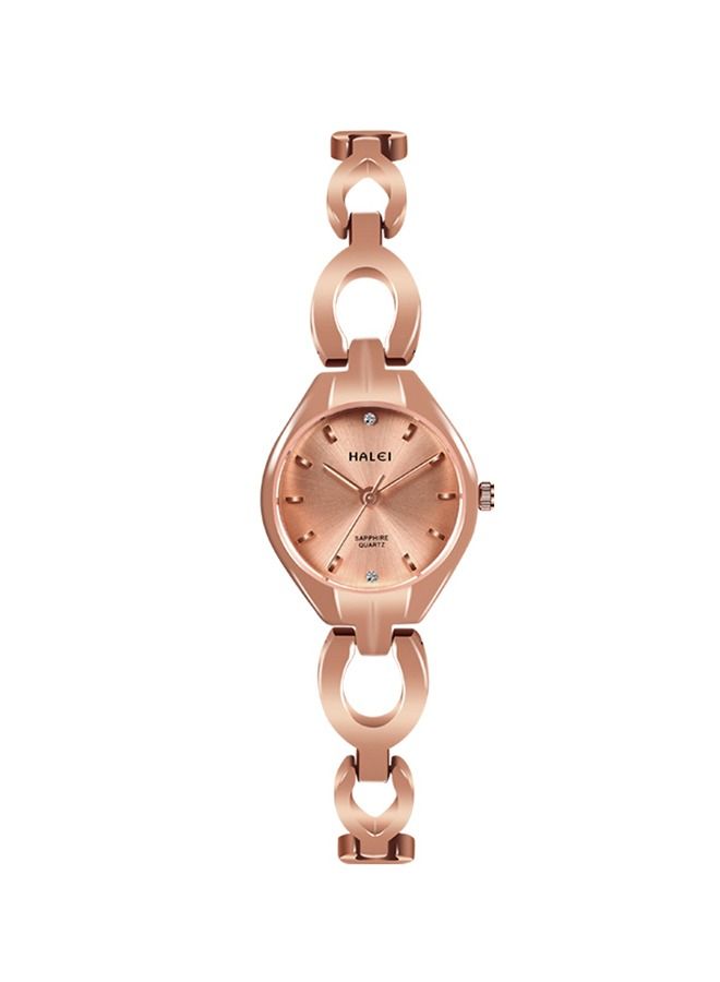 هالي ساعة هارلي النسائية فاخرة خفيفة بسوار 5006L - 22مم - ذهبي - كرونوغراف - مقاومة للماء والصدمات - Image 3