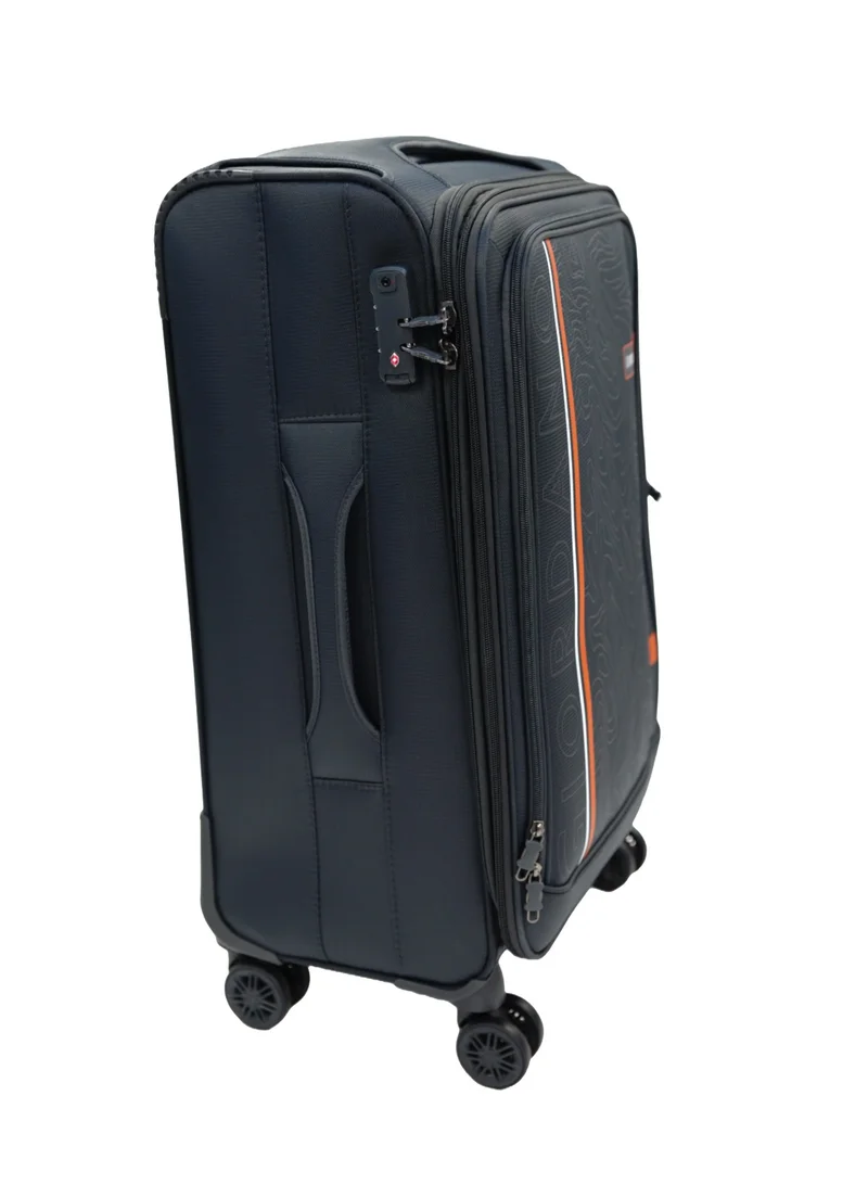 GIORDANO GIORDANO Jodo Series Check-In Medium Suitcase Grey, Soft Nylon Lightweight Durable Expandable 4 Wheels Luggage Trolley Bag 24" With Secure TSA Combination Lock.