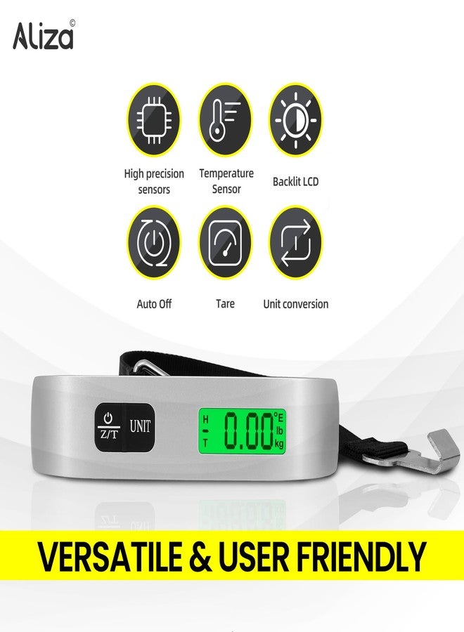 Aliza Luggage Scale with Digital LCD Display - UAE's #1 Portable Digital Luggage Weighing Scale to Measure Upto 50Kg/110b - Ideal Luggage Scale for Frequent Travellers - - Image 4