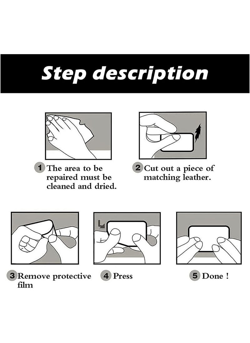 Generic - شريط لاصق لإصلاح الجلد، أبيض، 10 قطع، 20×35 سم - Image 1