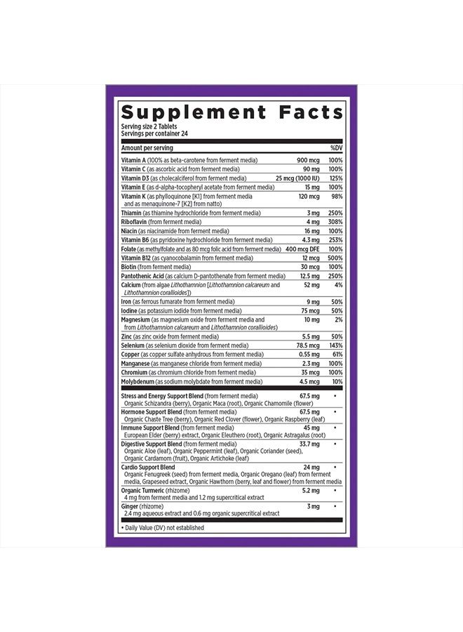 New Chapter Women's Multivitamin, Every Woman, Fermented with Probiotics + Iron + Vitamin D3 + B Vitamins + Organic Non-GMO Ingredients - 48 ct - Image 3