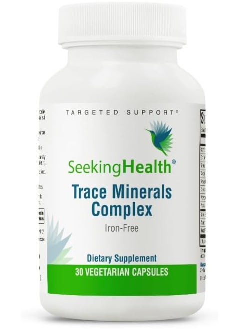 Seeking Health Trace Minerals Complex - Includes 10 Essential Trace Minerals - Mineral Supplement Supports Immune & Nervous System - Iron-Free - 30 Capsules