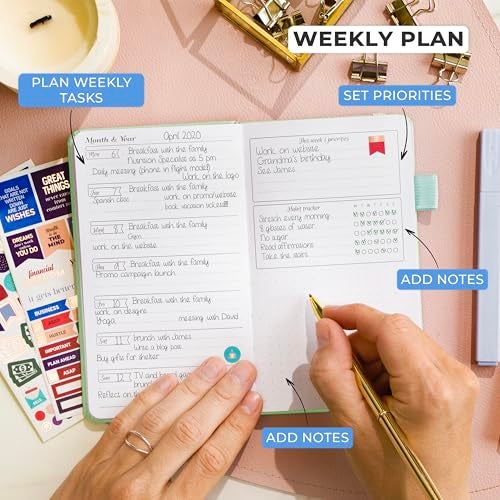 GoGirl Planner and Organizer for Women – Pocket Weekly Planner, Goals Journal & Agenda for Time Management & Productivity. Undated (Mint Green) - Image 3