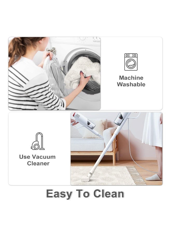Uphome Boho Bathroom Runner Rug 2' x 4.3', Washable Woven Cotton Bedroom Rug Runners, Beige Aesthetic Tufted Entryway Runner Rugs, Bohemian Tribal Throw Rugs for Bedside Living Room Laundry Kitchen - Image 4