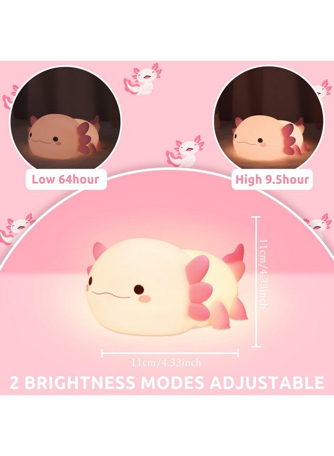 انيوين هدايا من Anywin Axolotl، مصباح ليلي لطيف من Axolotl، مصباح Axolotl لطيف من السيليكون المرن، مصباح ليلي قابل لإعادة الشحن بجانب السرير لتزيين الغرفة، هدايا وردية للفتيات لعيد الميلاد وأعياد الميلاد - Image 5