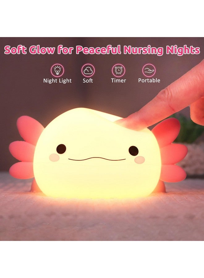 انيوين هدايا من Anywin Axolotl، مصباح ليلي لطيف من Axolotl، مصباح Axolotl لطيف من السيليكون المرن، مصباح ليلي قابل لإعادة الشحن بجانب السرير لتزيين الغرفة، هدايا وردية للفتيات لعيد الميلاد وأعياد الميلاد - Image 2