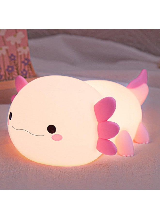 انيوين هدايا من Anywin Axolotl، مصباح ليلي لطيف من Axolotl، مصباح Axolotl لطيف من السيليكون المرن، مصباح ليلي قابل لإعادة الشحن بجانب السرير لتزيين الغرفة، هدايا وردية للفتيات لعيد الميلاد وأعياد الميلاد - Image 1
