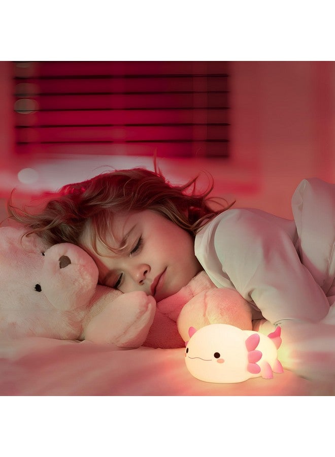انيوين هدايا من Anywin Axolotl، مصباح ليلي لطيف من Axolotl، مصباح Axolotl لطيف من السيليكون المرن، مصباح ليلي قابل لإعادة الشحن بجانب السرير لتزيين الغرفة، هدايا وردية للفتيات لعيد الميلاد وأعياد الميلاد - Image 3