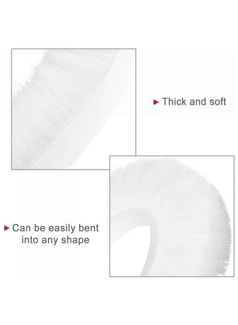 TEGRILO Brush Weather Seal Strip for Sliding Windows/Doors Frame Side,Pile Self Adhesive Weatherstrip Seal Tape for Door Draft Stopper, SoundProof Winter Insulation,Size (9mm*9mm, White)  - Image 4