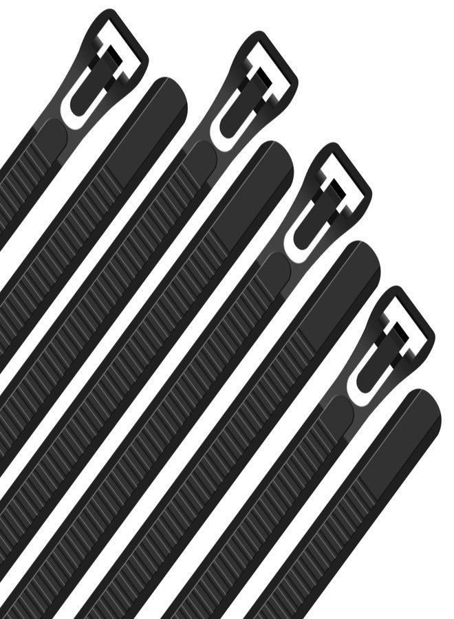VTECHOLOGY 100Pcs Reusable 24 Inch Heavy Duty Industrial Zip Ties,Releasable Black Cable Ties, Nylon Adjustable Tie wrap,Reusable Zip Toes Tie Straps For Garden Plant Secure Vine, Home, Office Use - Image 2