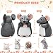 Arrowbash 5 Pcs Mouse Stuffed Animals Set 14 Large Mommy Rat Plush with 4 Small Mouse Babies in Zippered Tummy Stuffed Rat Plush Toys for Kids Girls Boys Valentine Birthday GiftFluffy Style - Image 2