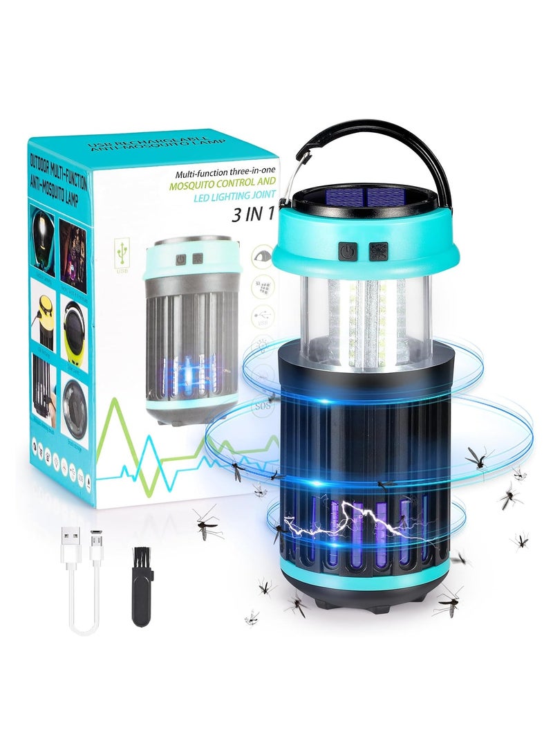 SYOSI Bug Zapper 3 in 1 Mosquito Zapper Outdoor Indoor Fly Traps Fly Mosquito Killer Waterproof Mosquito Zapper with Emergency Light for Home Solar Bug Zapper Outdoor for Home Backyard Camping - Image 1