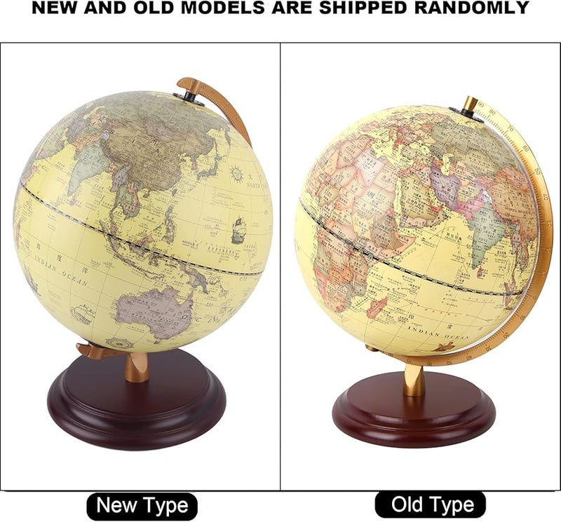 Antique Belt Lamp World Globe 25CM 3D Rotating Desktop Decorative Geography Globe - Image 3