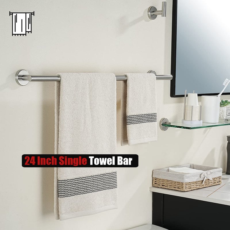 JQK BATH TILL BAR 24 INCH FESTER STANED 0.8 ملم حامل المناشف حامل الحمام. - Image 5
