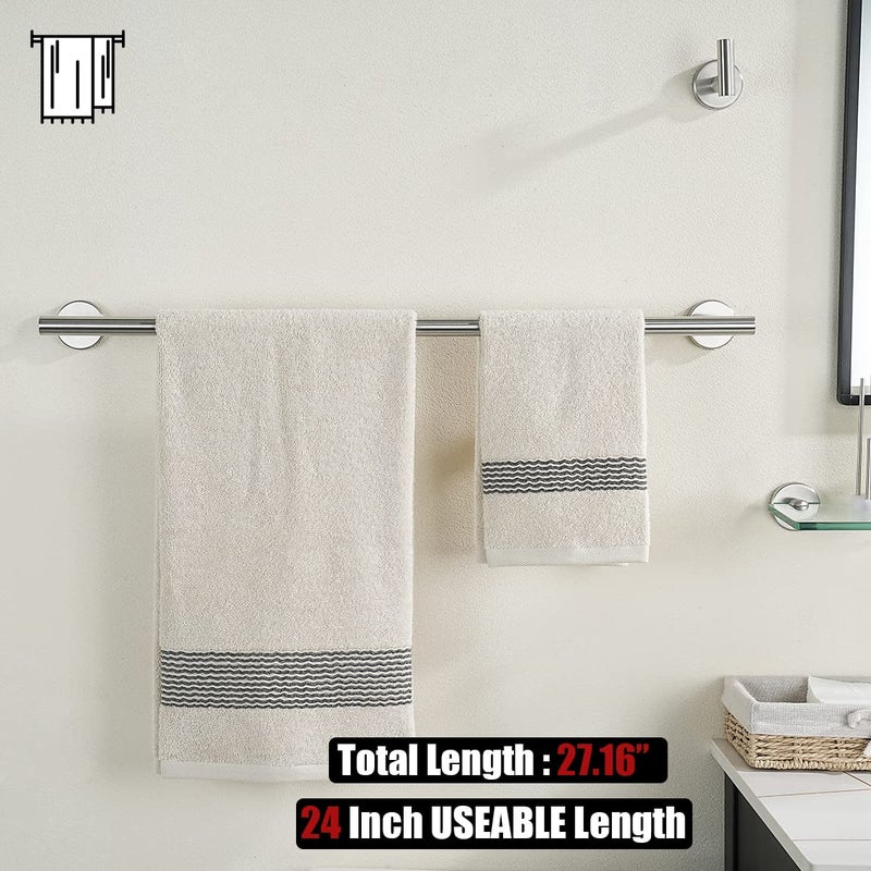 JQK BATH TILL BAR 24 INCH FESTER STANED 0.8 ملم حامل المناشف حامل الحمام. - Image 3