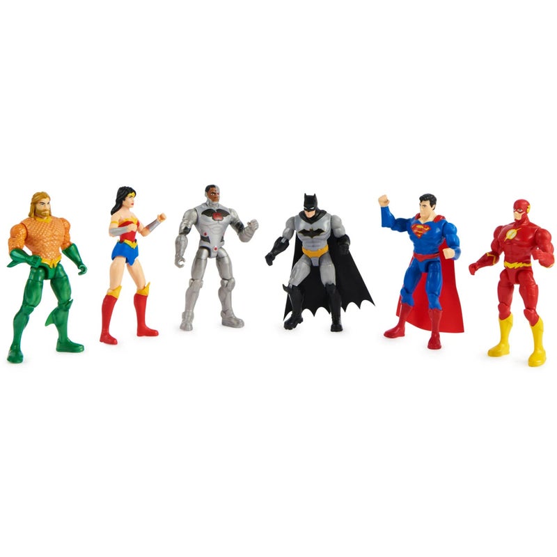SPIN MASTER DC Justice League Flash, Cyborg, Superman, Batman, Wonder Woman & Aquaman Action Figure 6-Pack - Image 3