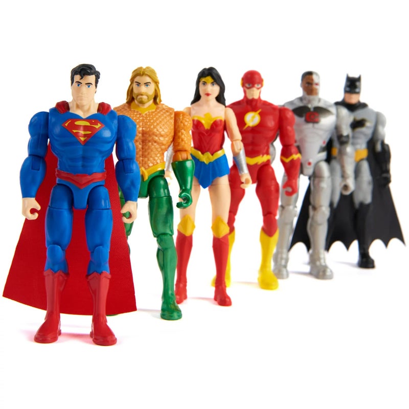 SPIN MASTER DC Justice League Flash, Cyborg, Superman, Batman, Wonder Woman & Aquaman Action Figure 6-Pack - Image 4