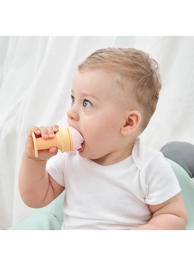 Smily Mia Smily Mia Freezer Teether for Babies 12-18Months,Freezable Ice Cream Toy for 6-12Months Babies,Cold Water Soother for 3-6Months for Teething Pian Relief,Peach Pink  - Image 4