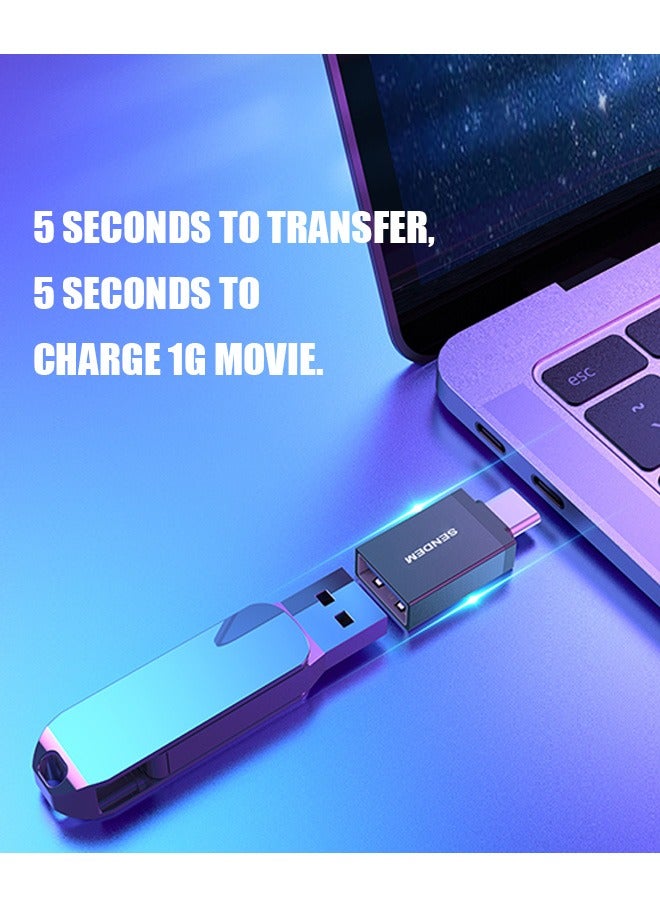 سيندم محولات بيانات OTG، محول عام بواجهة Type-C، نقل بيانات فائق السرعة وشحن سريع (أسود) - Image 3